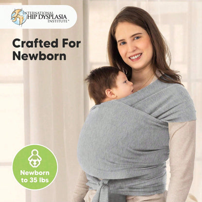 1PCS 196.85"X17.7" Grey Baby Wrap Carrier-All In 1 Original Baby Carrier Newborn To Toddler Sling, Easy To Wear, Hands Free Bonding, Lightweight