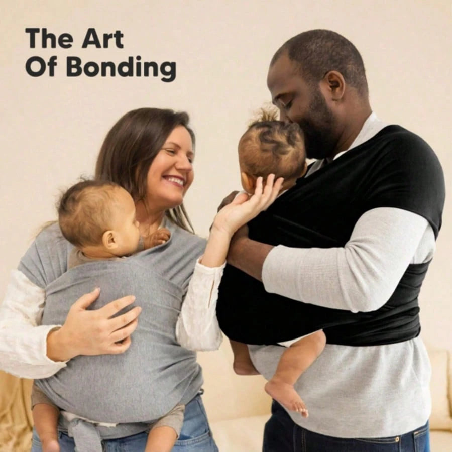 1PCS 196.85"X17.7" Grey Baby Wrap Carrier-All In 1 Original Baby Carrier Newborn To Toddler Sling, Easy To Wear, Hands Free Bonding, Lightweight