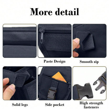 1PCS Cycling Leg Bag Outdoor Thigh Pack, Tactical Molle Waist Pack With Multi-Layer Storage Compartments, Adjustable Straps For Mountain Biking Motorcycle Riding Hiking Travel Festival Essentials EDC