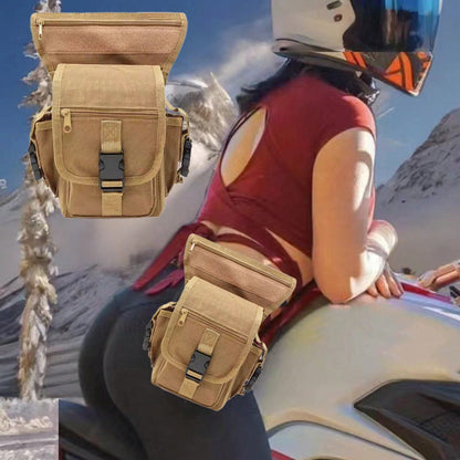 1PCS Cycling Leg Bag Outdoor Thigh Pack, Tactical Molle Waist Pack With Multi-Layer Storage Compartments, Adjustable Straps For Mountain Biking Motorcycle Riding Hiking Travel Festival Essentials EDC