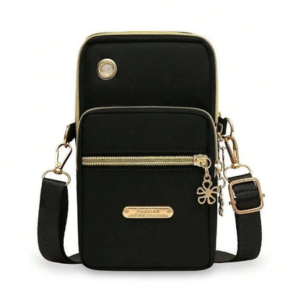 1pcs New Casual Waterproof Nylon Crossbody Bags, Women Messenger Shoulder Bag, Small Cell Phone Handbags Purses Sports Pouch Bag
