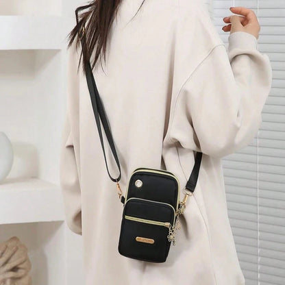 1pcs New Casual Waterproof Nylon Crossbody Bags, Women Messenger Shoulder Bag, Small Cell Phone Handbags Purses Sports Pouch Bag