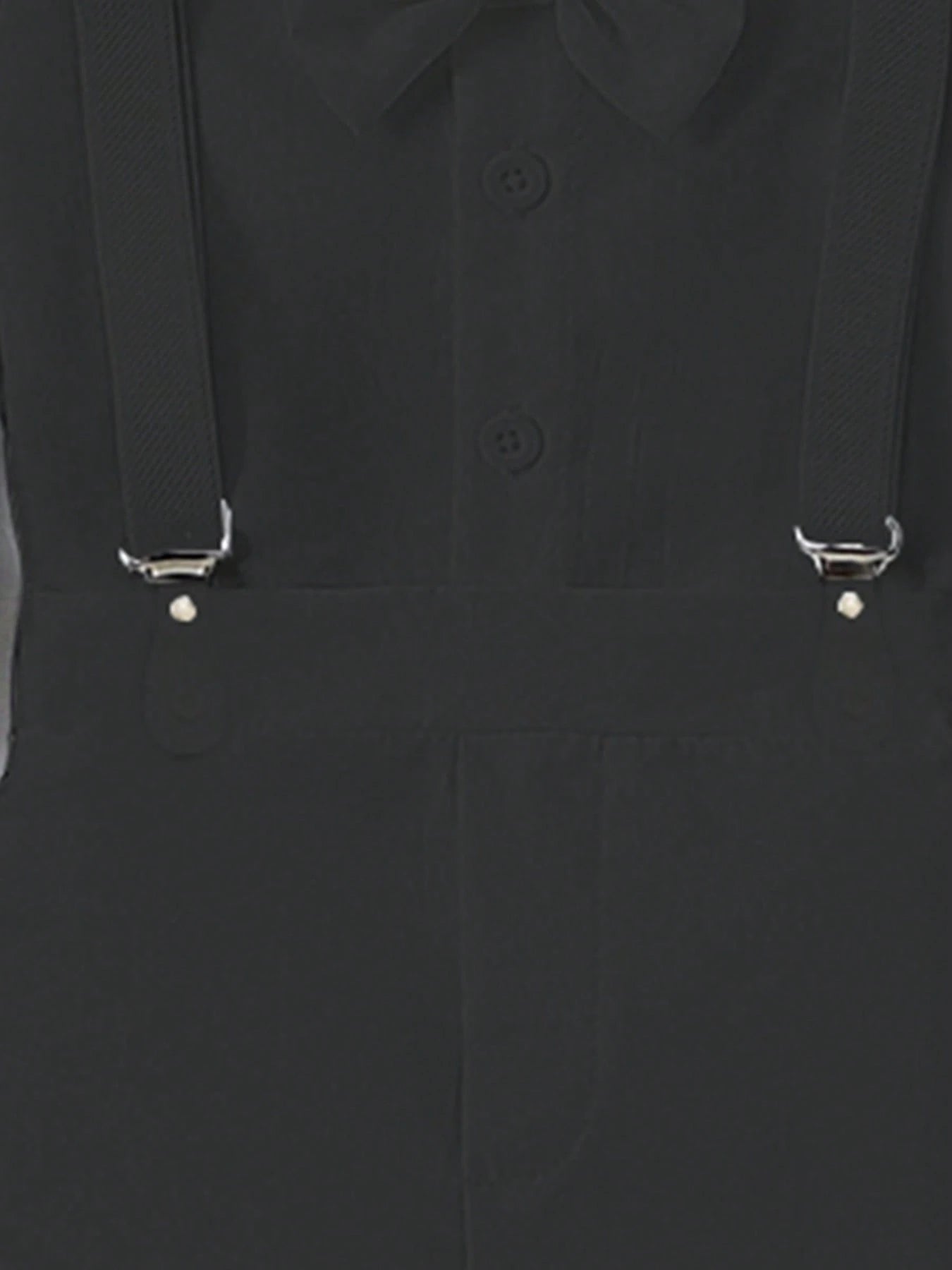 1st Birthday Outfit For Baby Boy Flower Boy, School Party Suit, Gentleman Attire- Black Shirt + Suspender Pants Set