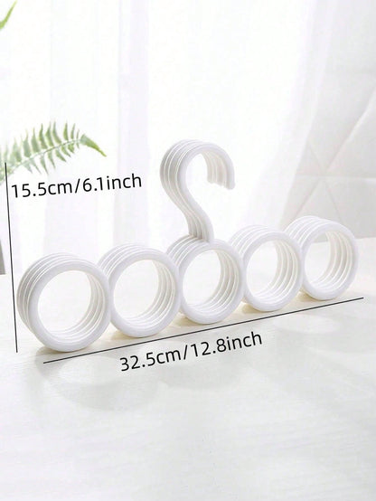 2/1pc 5-Hook Scarf Holder- Multifunctional Plastic Tie Scarf Hanger, Ideal Space-Saving Closet Organizer, Size 12.79" X 6.1", Great For Gender Reveal Parties, Birthdays, Weddings And Holidays, Perfec