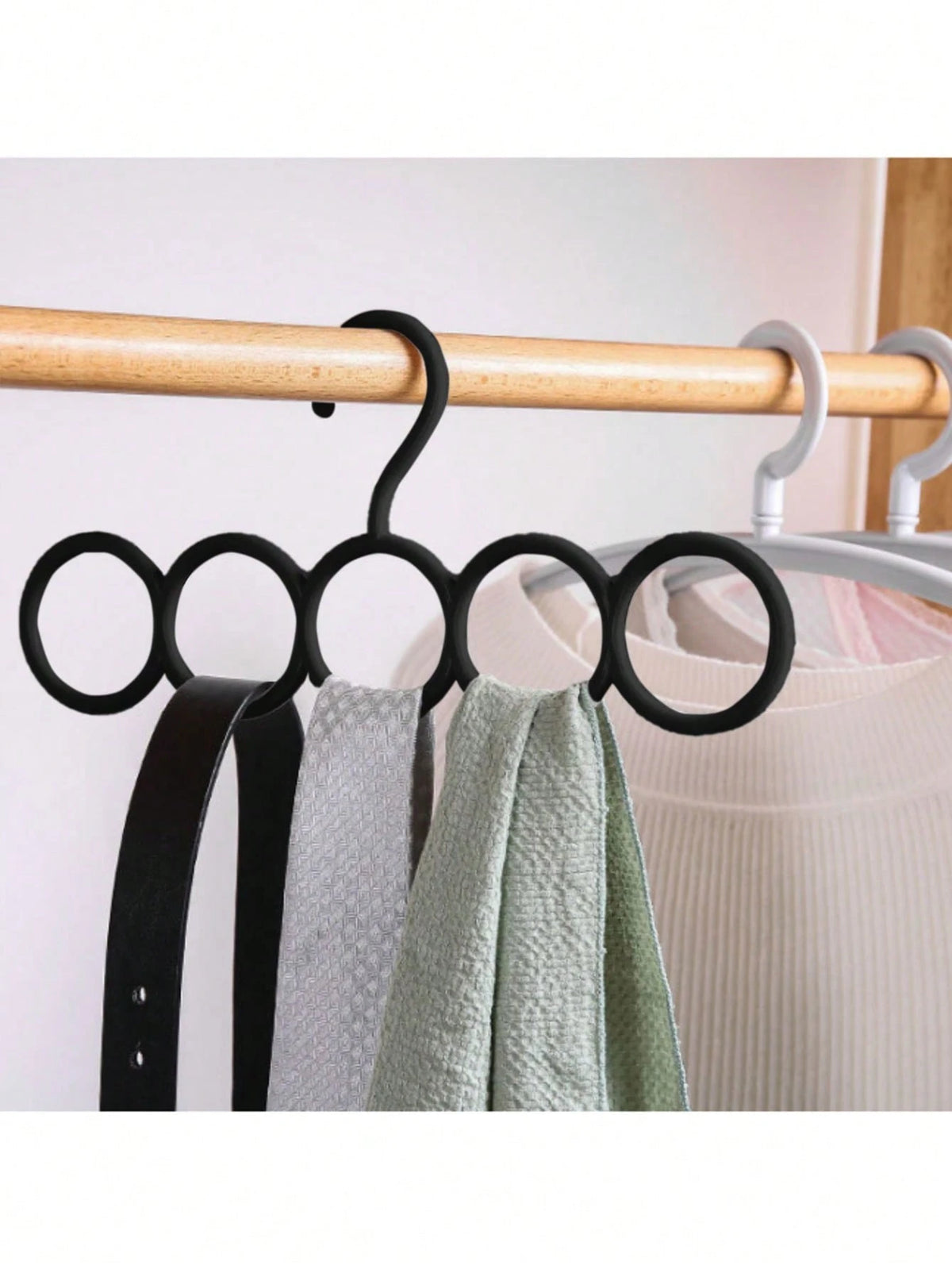 2/1pc 5-Hook Scarf Holder- Multifunctional Plastic Tie Scarf Hanger, Ideal Space-Saving Closet Organizer, Size 12.79" X 6.1", Great For Gender Reveal Parties, Birthdays, Weddings And Holidays, Perfec