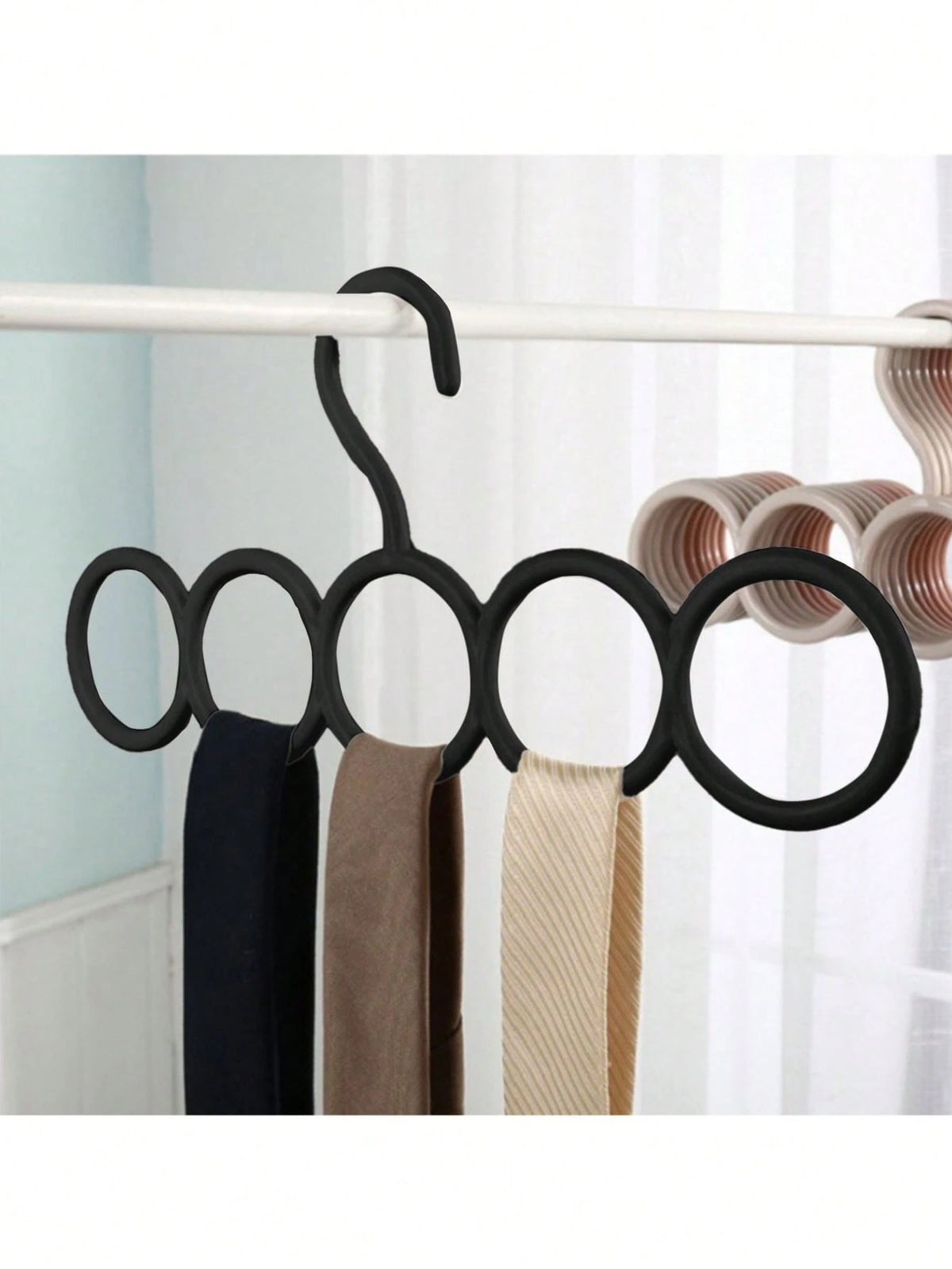 2/1pc 5-Hook Scarf Holder- Multifunctional Plastic Tie Scarf Hanger, Ideal Space-Saving Closet Organizer, Size 12.79" X 6.1", Great For Gender Reveal Parties, Birthdays, Weddings And Holidays, Perfec