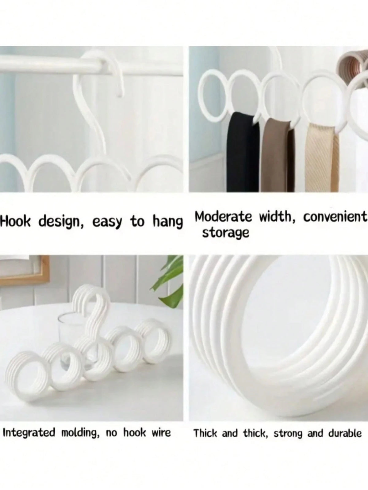 2/1pc 5-Hook Scarf Holder- Multifunctional Plastic Tie Scarf Hanger, Ideal Space-Saving Closet Organizer, Size 12.79" X 6.1", Great For Gender Reveal Parties, Birthdays, Weddings And Holidays, Perfec