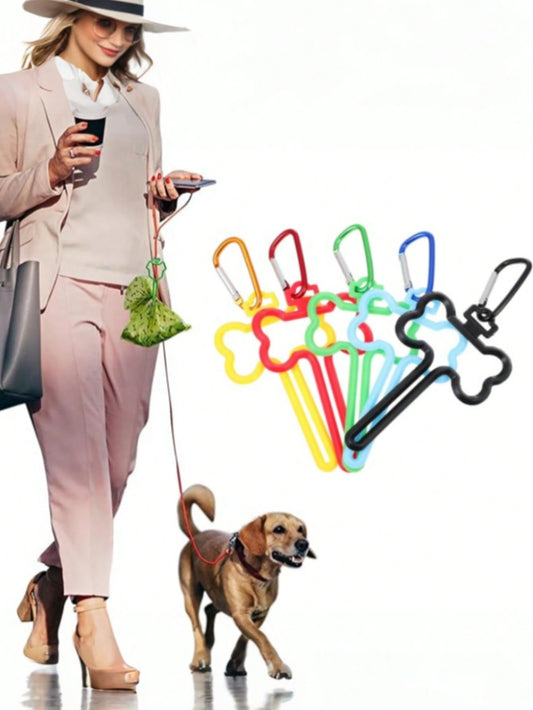 2/1pc Dog Leash Portable Pet Waste Bag Holder, Hands-Free Waste Bag Clip, Pet Waste Bag Storage Rack, Convenient And Hygienic Pet Waste Disposal, Suitable For Walking, Jogging And Cycling, Ergonomic D