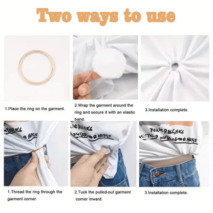 2/3/4/6Pcs Invisible Clothing Accessories Rubber Band Set Shirt Skirt Clip Back Tight Metal Ring Short Sleeve T-Shirt Skirt Suit Waist Buckle Back Clip Ring, Waist Cincher