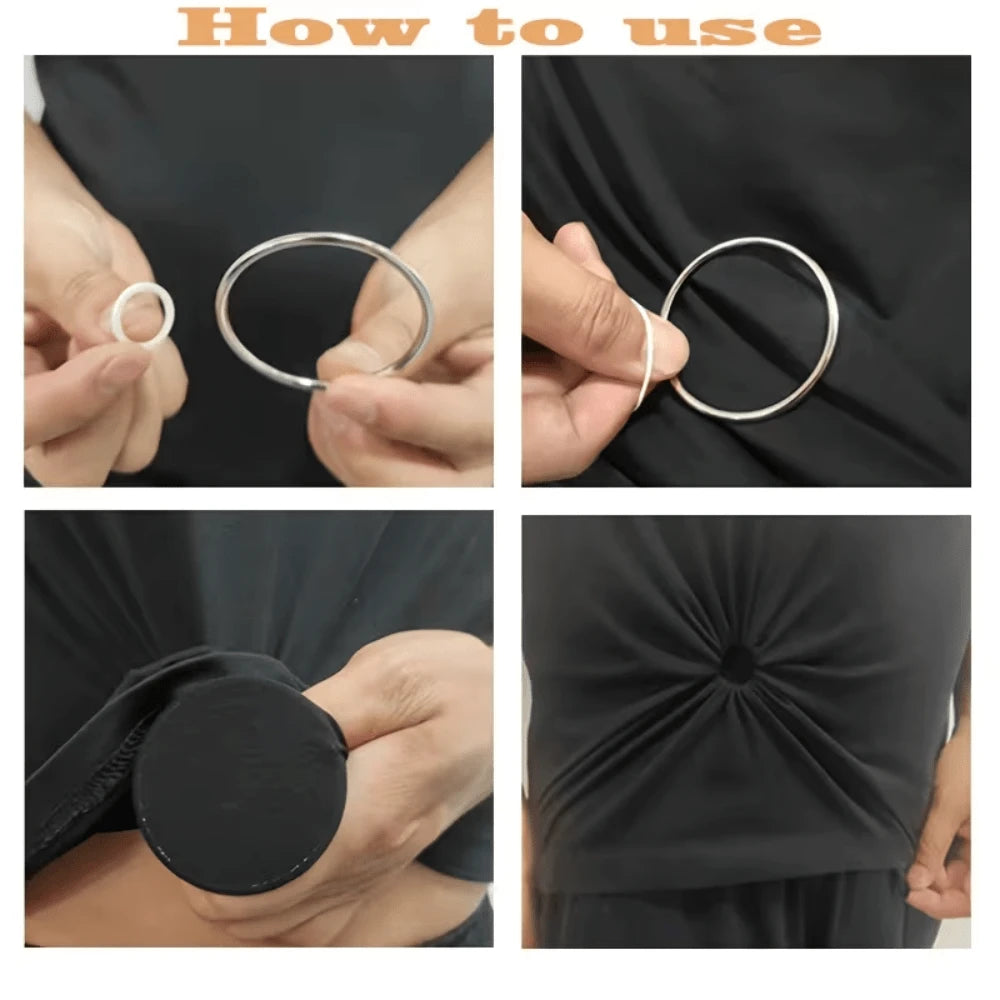 2/3/4/6Pcs Invisible Clothing Accessories Rubber Band Set Shirt Skirt Clip Back Tight Metal Ring Short Sleeve T-Shirt Skirt Suit Waist Buckle Back Clip Ring, Waist Cincher