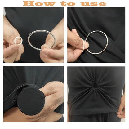 2/3/4/6Pcs Invisible Clothing Accessories Rubber Band Set Shirt Skirt Clip Back Tight Metal Ring Short Sleeve T-Shirt Skirt Suit Waist Buckle Back Clip Ring, Waist Cincher