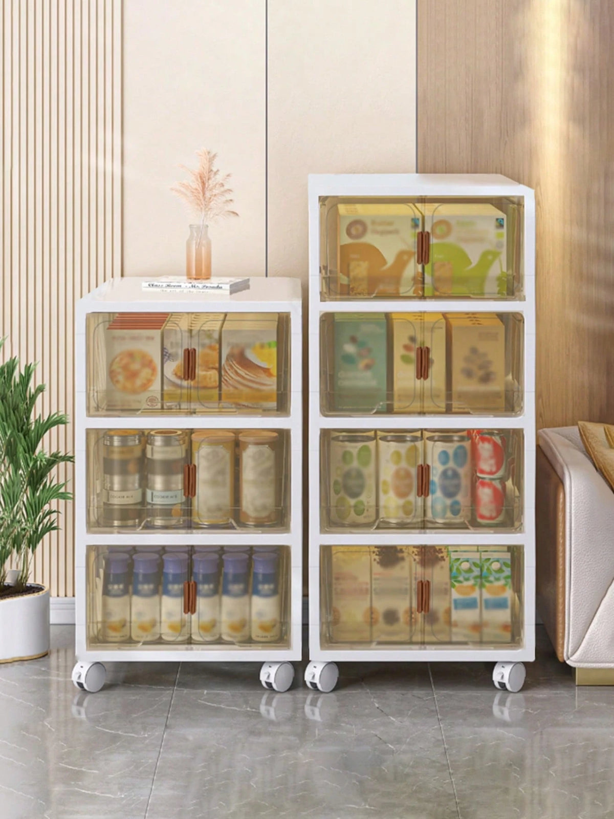 2/3/5layers Stackable Storage Bins With Lids And Doors Plastic Material Collapsible Foldable Storage Bins Living Room And Bedroom Stuff