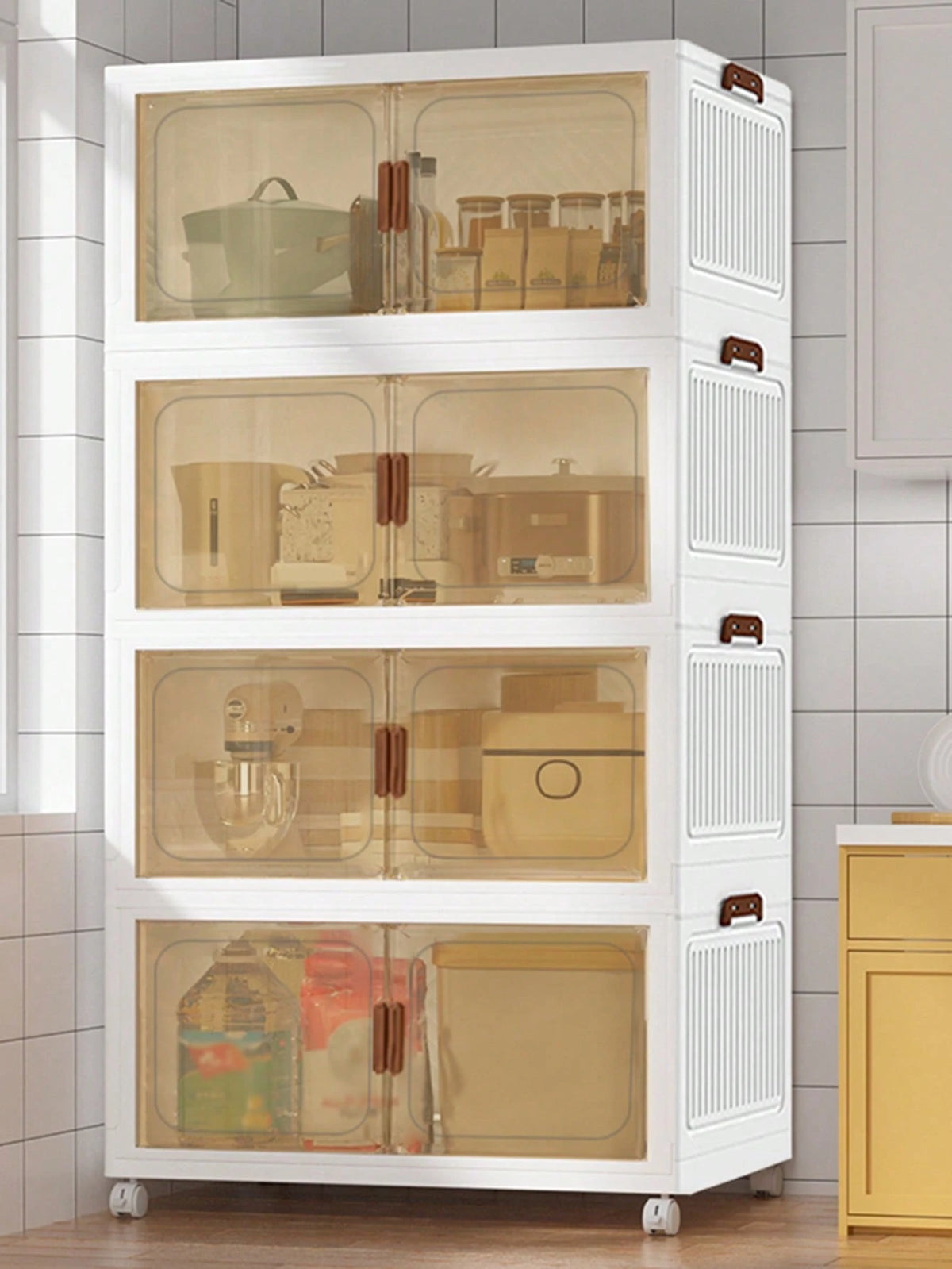 2/3/5layers Stackable Storage Bins With Lids And Doors Plastic Material Collapsible Foldable Storage Bins Living Room And Bedroom Stuff