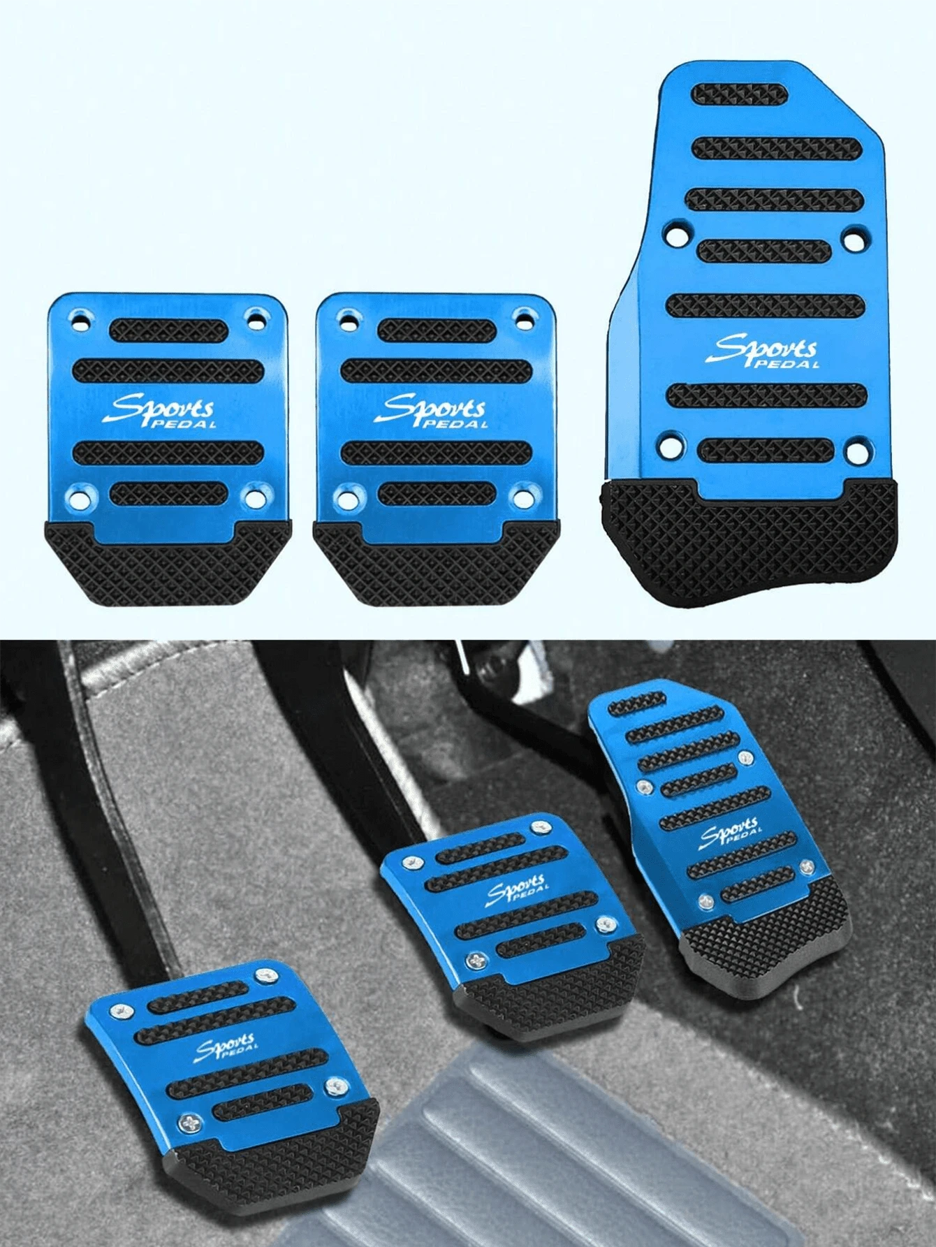 2/3 Pieces Set: Car Brake & Accelerator Pedals, Non-Slip Pedal Covers, For Manual/Automatic Transmissions- Car Accessories