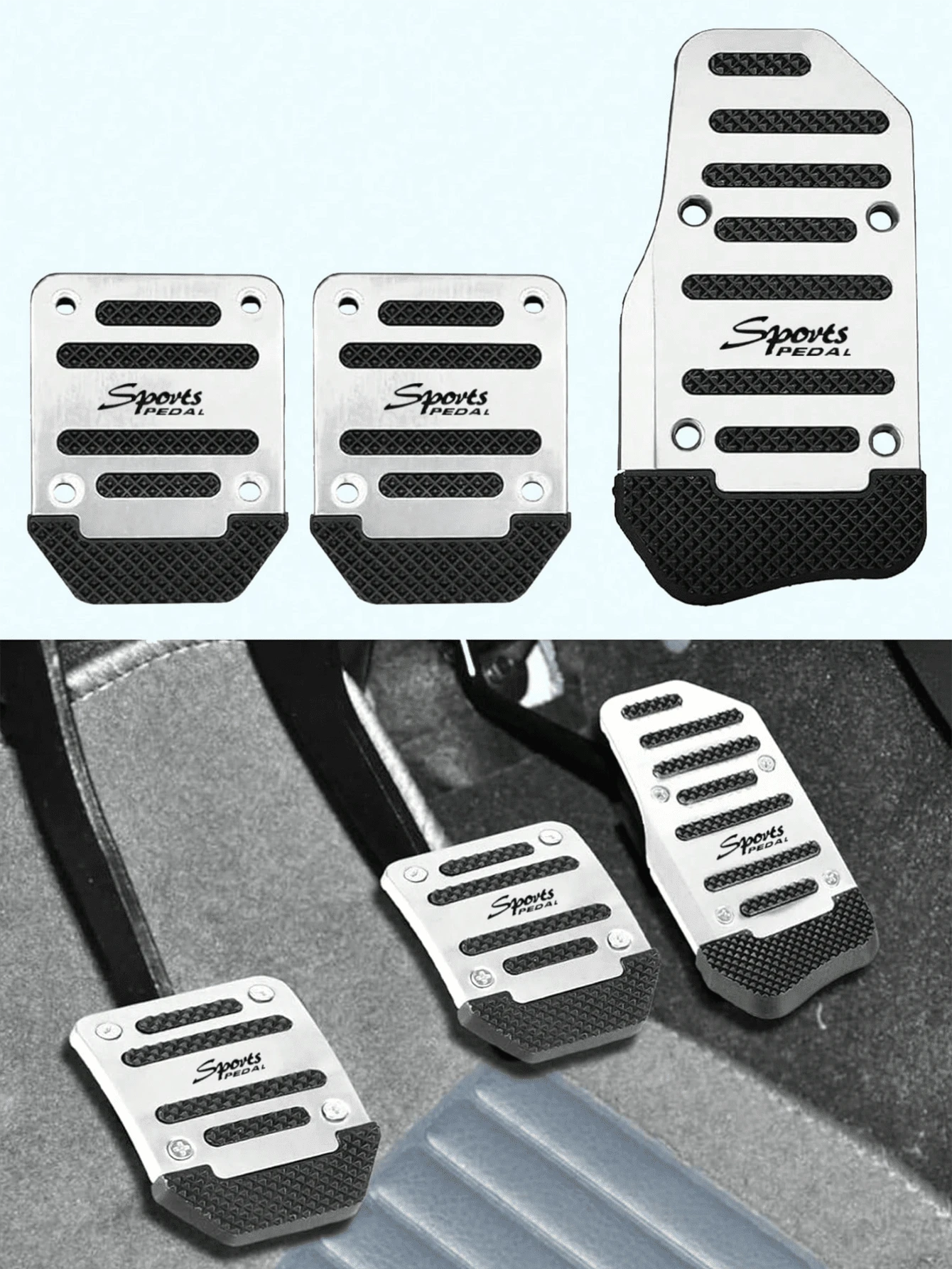 2/3 Pieces Set: Car Brake & Accelerator Pedals, Non-Slip Pedal Covers, For Manual/Automatic Transmissions- Car Accessories