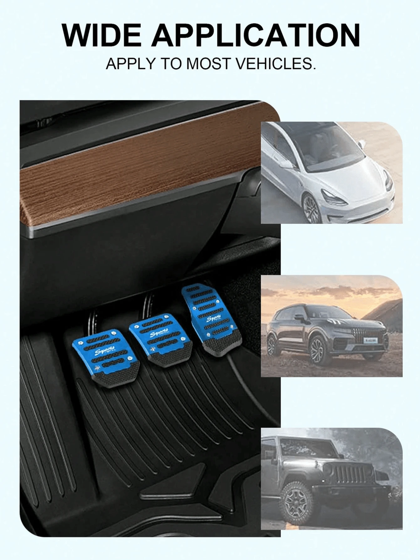 2/3 Pieces Set: Car Brake & Accelerator Pedals, Non-Slip Pedal Covers, For Manual/Automatic Transmissions- Car Accessories
