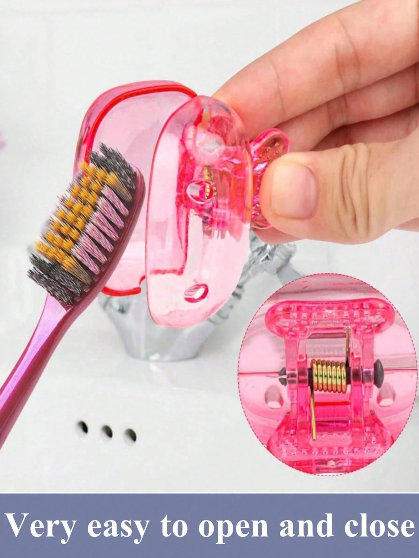 2/4/5pcs Travel Toothbrush Head Protector Cover, Electric Toothbrush Head Protective Case, Portable Plastic Clip, Home & Travel Use