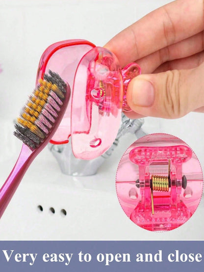 2/4/5pcs Travel Toothbrush Head Protector Cover, Electric Toothbrush Head Protective Case, Portable Plastic Clip, Home & Travel Use