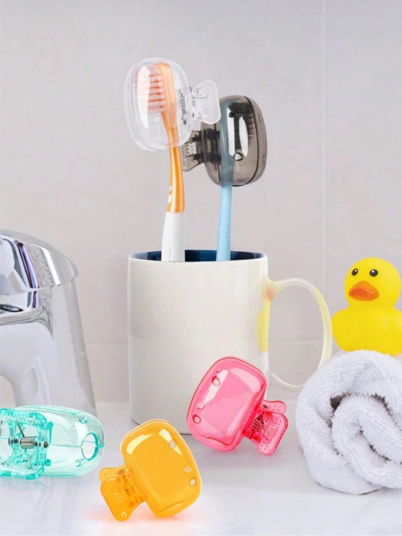 2/4/5pcs Travel Toothbrush Head Protector Cover, Electric Toothbrush Head Protective Case, Portable Plastic Clip, Home & Travel Use