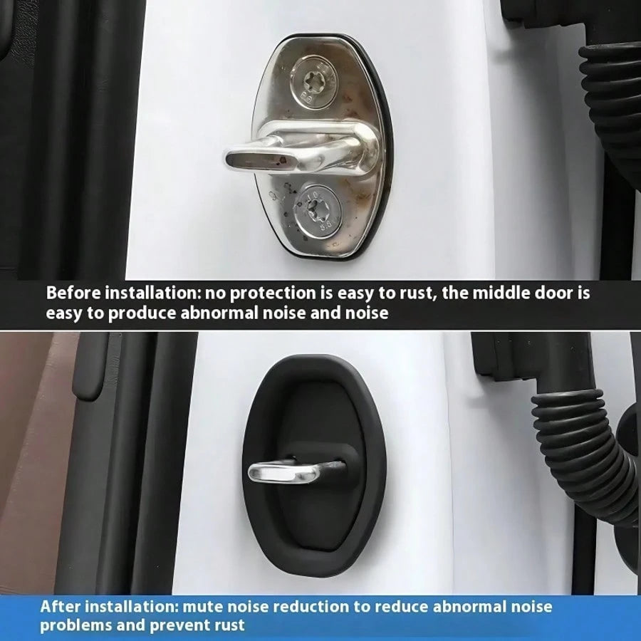 2/4pcs Car Door Lock Silicone Covers, Shock Absorbing Anti-Noise, Wear-Resistant Protection, Effectively Protect Car Door Locks