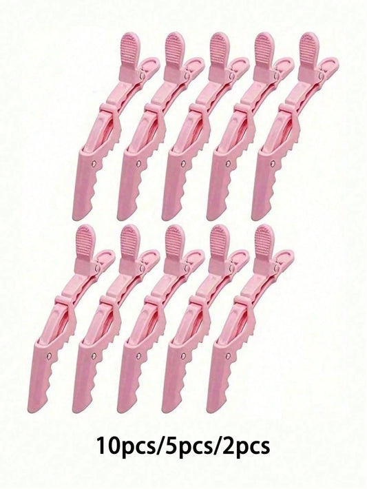 2/5/10pcs Non-Slip Plastic Crocodile Hair Clips, Long Mouth & Crane Mouth Sectioning Clips, Multi-Functional Hair Positioning Clips, Professional Salon Hair Styling Tools, Suitable For Barbers, Hairst