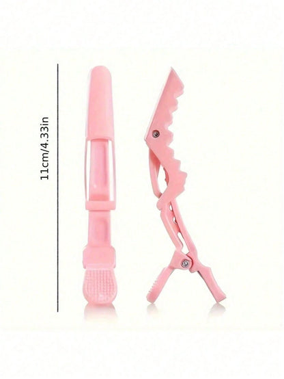 2/5/10pcs Non-Slip Plastic Crocodile Hair Clips, Long Mouth & Crane Mouth Sectioning Clips, Multi-Functional Hair Positioning Clips, Professional Salon Hair Styling Tools, Suitable For Barbers, Hairst
