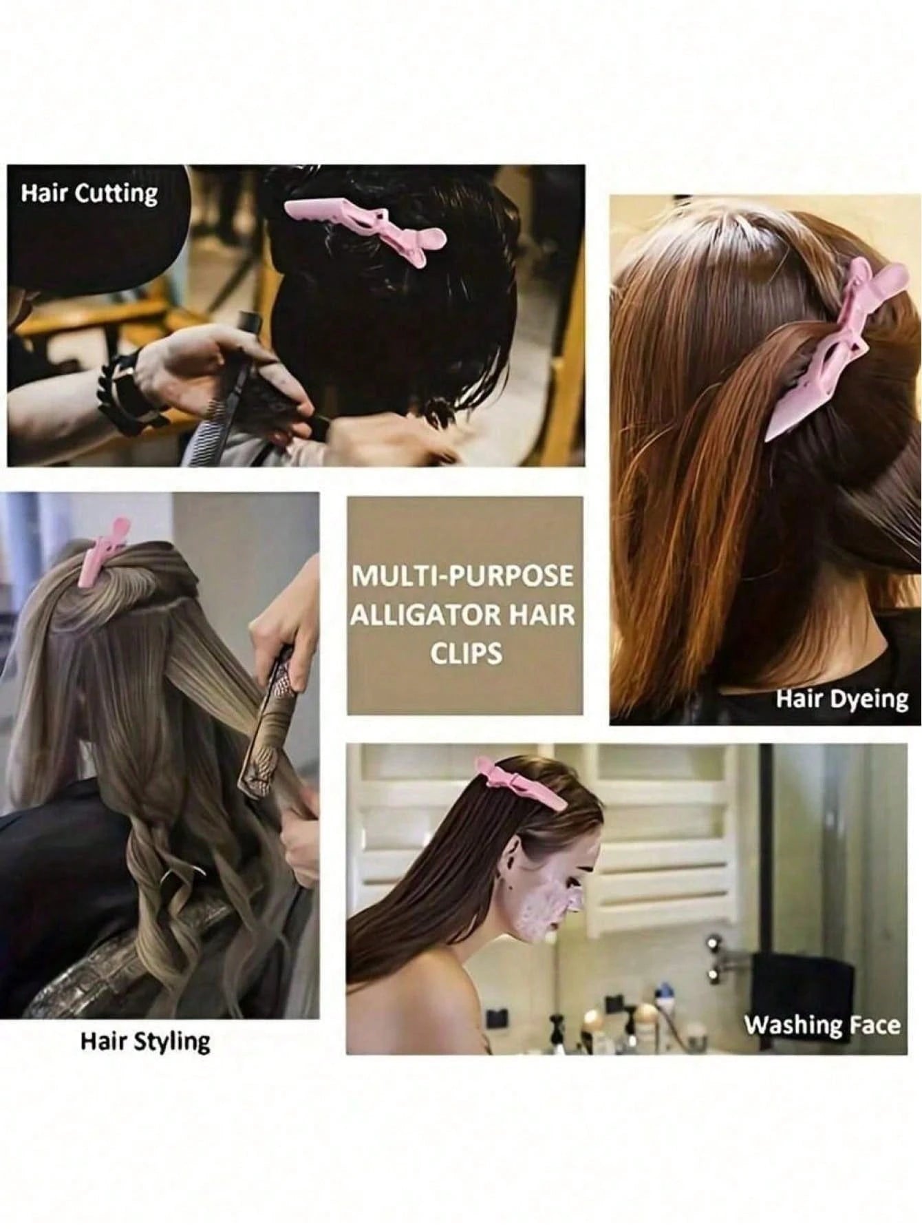 2/5/10pcs Non-Slip Plastic Crocodile Hair Clips, Long Mouth & Crane Mouth Sectioning Clips, Multi-Functional Hair Positioning Clips, Professional Salon Hair Styling Tools, Suitable For Barbers, Hairst