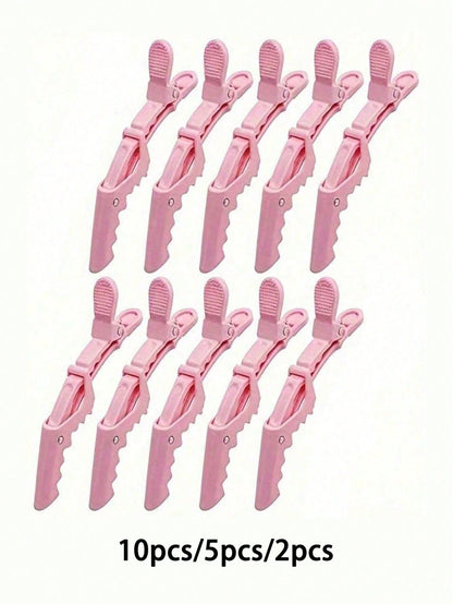 2/5/10pcs Non-Slip Plastic Crocodile Hair Clips, Long Mouth & Crane Mouth Sectioning Clips, Multi-Functional Hair Positioning Clips, Professional Salon Hair Styling Tools, Suitable For Barbers, Hairst