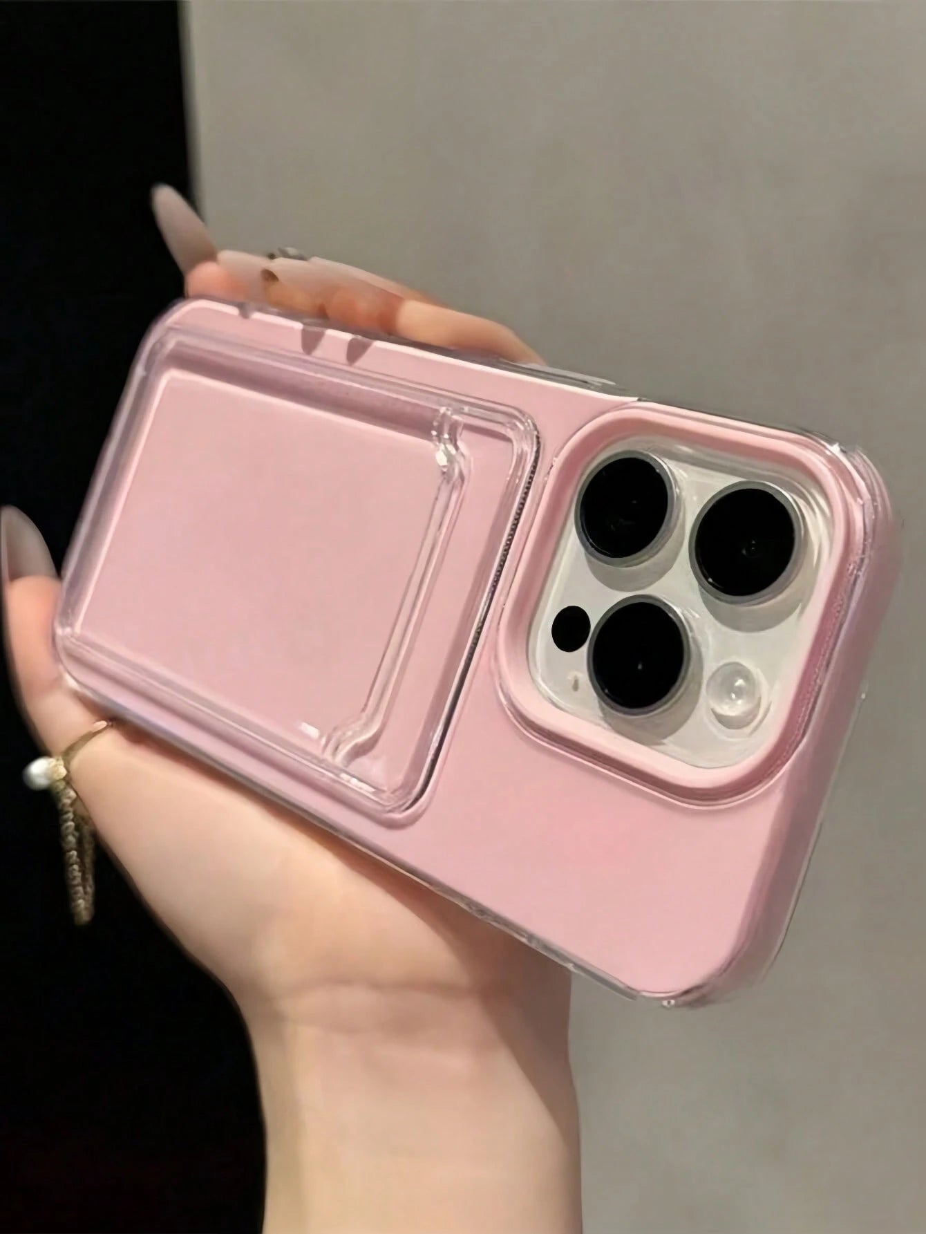 2-In-1 Candy Color Card Slot Phone Case, Compatible With IPhone 17 Pro Max, 16 Pro Max, 15 Pro Max, 17 Pro, 16, 15, 14, 13, 12, 11 Pro Max, 16 Plus, 17, 17 Pro Max, Minimalist Anti-Drop Transparent So