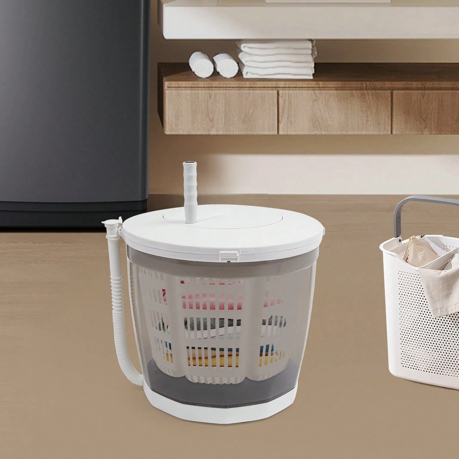 2 In 1 Non-Electric Washing Machine, Compact Washer Spin Dryer, Hand Washer