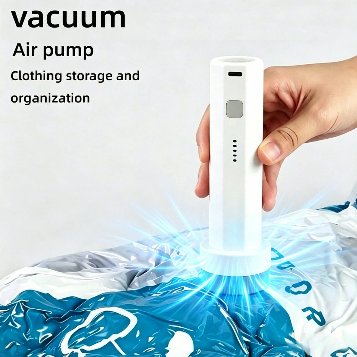 2-In-1 Vacuum Pump With Vacuuming And Inflating Functions, Suitable For Vacuum Packaging, Clothing Storage, Such As Swim Rings, Outdoor Inflatable Sleeping Pads And Inflatable Toys. Camping. Summer.