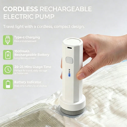 2-In-1 Vacuum Pump With Vacuuming And Inflating Functions, Suitable For Vacuum Packaging, Clothing Storage, Such As Swim Rings, Outdoor Inflatable Sleeping Pads And Inflatable Toys. Camping. Summer.
