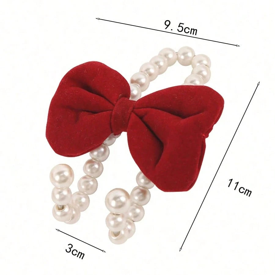 2 Packs Car Hooks For Purses And Bags Cute Bow Elegant Pearl Car Seat Back Storage Hook Purse Holder Hangers Convenient Headrest Hooks Car Decor Access