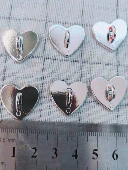 2 Pcs Diy Phone Case Decoration Accessory With Adhesive Base, Heart Shaped Pendant And Hanging Hook