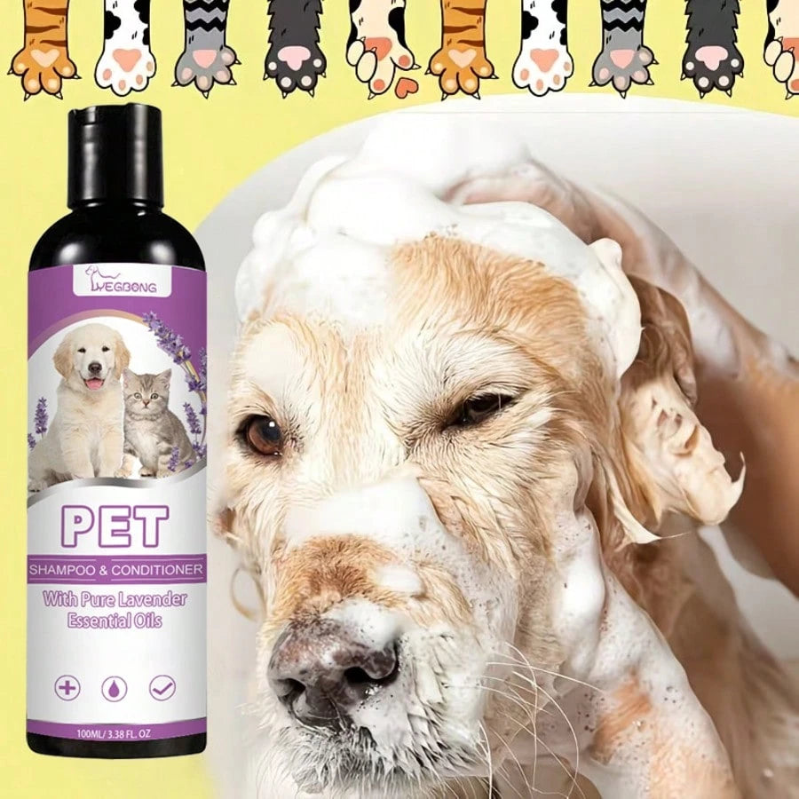 2-Piece Pack- Pure Lavender Essential Oil Pet Shampoo- Has The Functions Of Cleaning, Moisturizing And Adding Fragrance. Does Not Contain Irritating Ingredients. This Is A Pet-Friendly Shampoo Speci