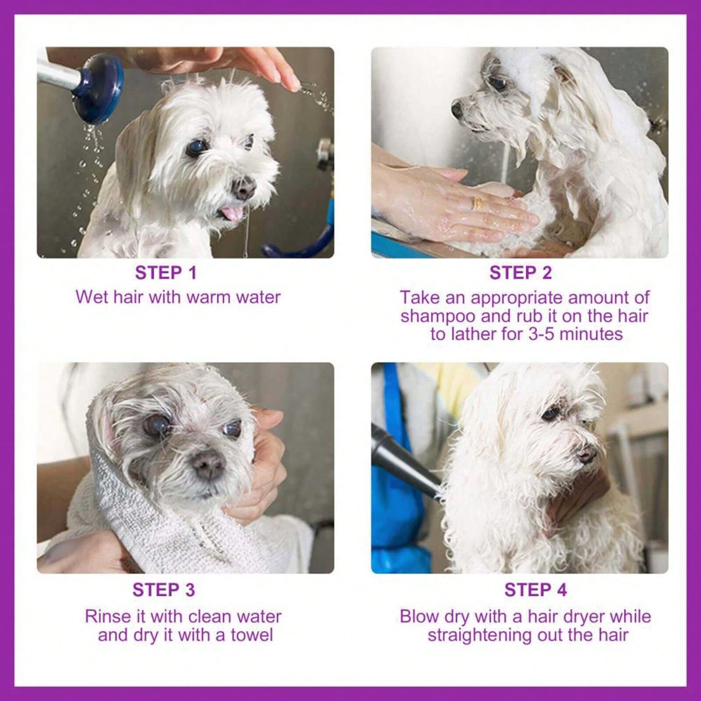 2-Piece Pack- Pure Lavender Essential Oil Pet Shampoo- Has The Functions Of Cleaning, Moisturizing And Adding Fragrance. Does Not Contain Irritating Ingredients. This Is A Pet-Friendly Shampoo Speci