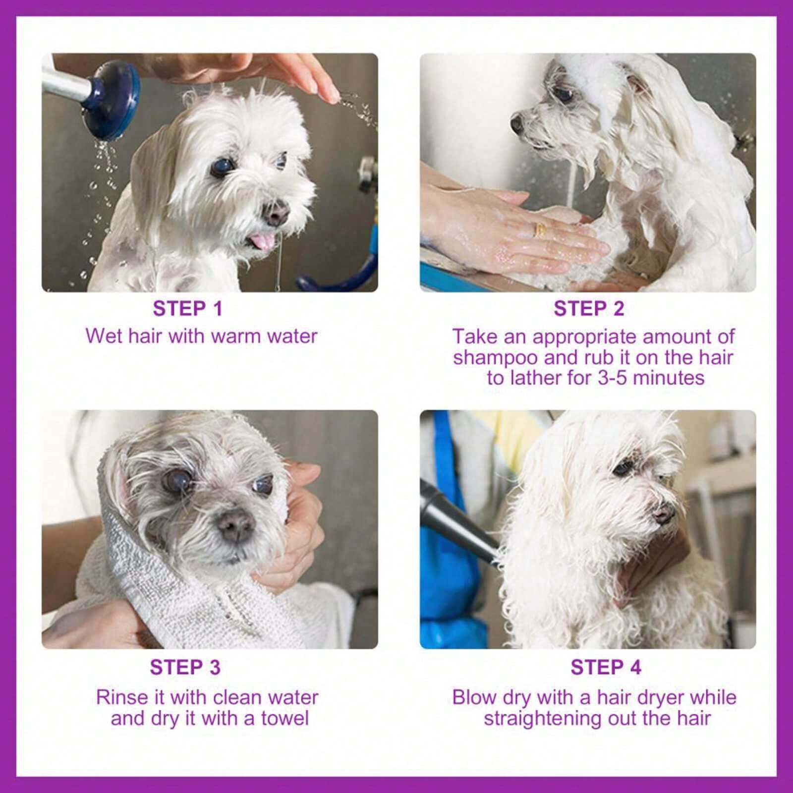 2-Piece Pack- Pure Lavender Essential Oil Pet Shampoo- Has The Functions Of Cleaning, Moisturizing And Adding Fragrance. Does Not Contain Irritating Ingredients. This Is A Pet-Friendly Shampoo Speci