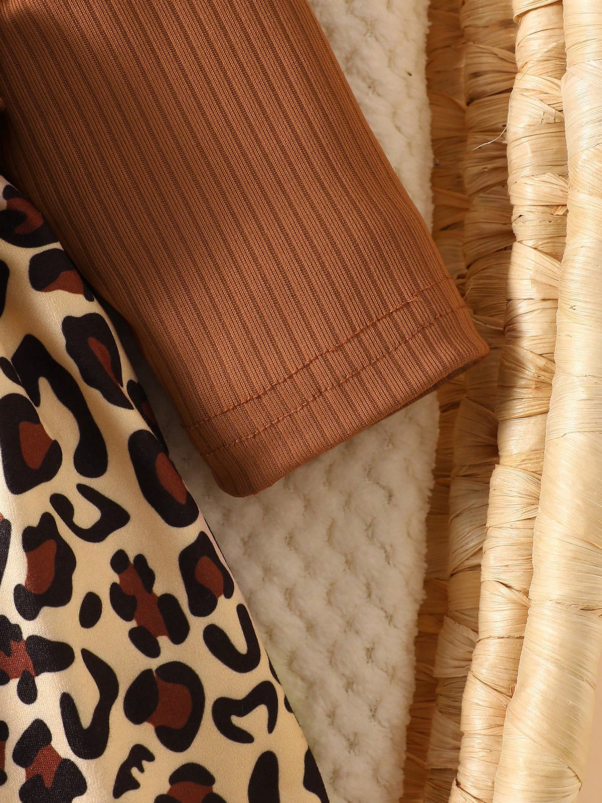 2 Pieces Fashion Leopard Print Baby Dress