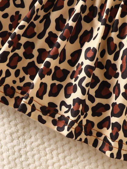 2 Pieces Fashion Leopard Print Baby Dress
