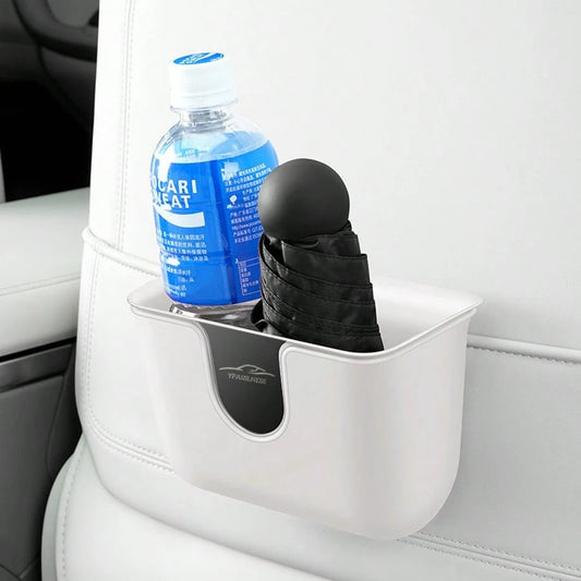 2 Pieces Set Multi-Functional Dual-Layer Car Door Trash Bin, Rear Seat Back Storage Container, Hygiene Bucket Organizer, ABS With Metal Mirror Design For Scratch Resistance And Durability, Car Storage