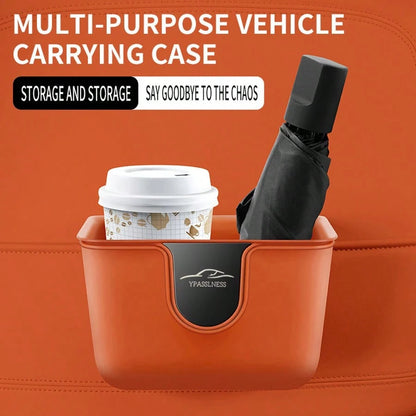 2 Pieces Set Multi-Functional Dual-Layer Car Door Trash Bin, Rear Seat Back Storage Container, Hygiene Bucket Organizer, ABS With Metal Mirror Design For Scratch Resistance And Durability, Car Storage