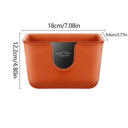 2 Pieces Set Multi-Functional Dual-Layer Car Door Trash Bin, Rear Seat Back Storage Container, Hygiene Bucket Organizer, ABS With Metal Mirror Design For Scratch Resistance And Durability, Car Storage