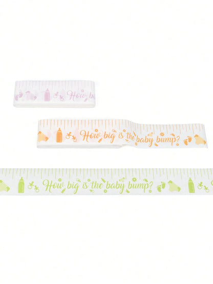 2 Rolls Baby Shower Belly Measuring Game "How Big Is Baby" Waist Measurement Tape With Gender Reveal Party Supplies, 2 Inches X 150 Feet