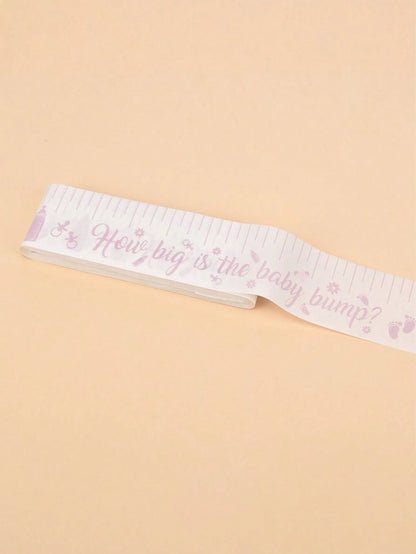 2 Rolls Baby Shower Belly Measuring Game "How Big Is Baby" Waist Measurement Tape With Gender Reveal Party Supplies, 2 Inches X 150 Feet