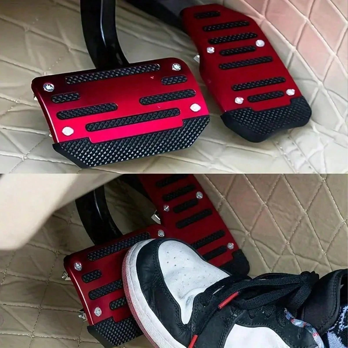 2 Sets Non-Slip Car Pedal Set- Alloy Brake, Accelerator, Clutch Pedals- Suitable For Sedan, SUV, ATV- Automatic Transmission Replacement Kit, Non-Slip Rubber Foot Pads, Durable Foot Pedals|Ergonomi