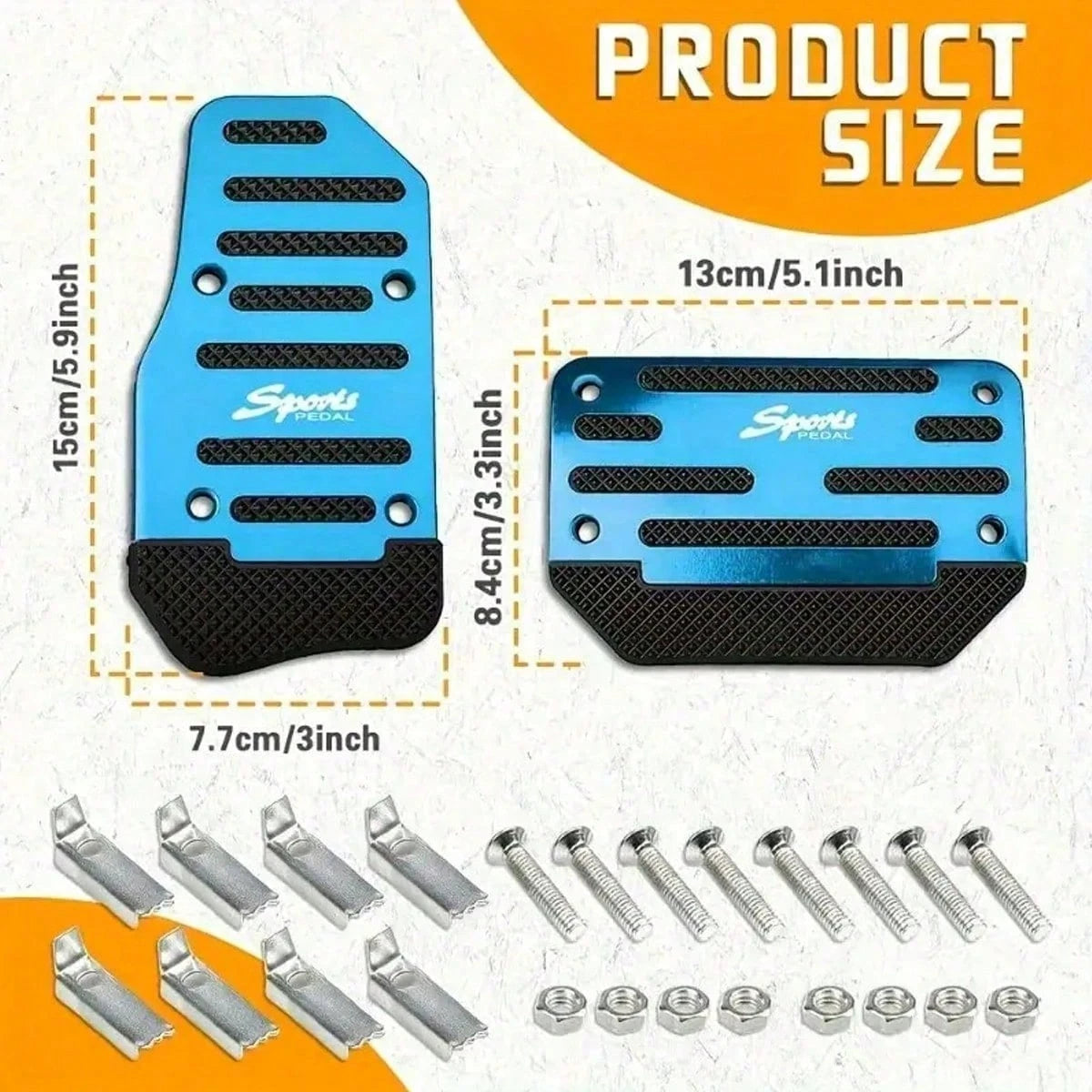2 Sets Non-Slip Car Pedal Set- Alloy Brake, Accelerator, Clutch Pedals- Suitable For Sedan, SUV, ATV- Automatic Transmission Replacement Kit, Non-Slip Rubber Foot Pads, Durable Foot Pedals|Ergonomi