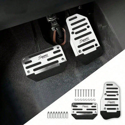 2 Sets Non-Slip Car Pedal Set- Alloy Brake, Accelerator, Clutch Pedals- Suitable For Sedan, SUV, ATV- Automatic Transmission Replacement Kit, Non-Slip Rubber Foot Pads, Durable Foot Pedals|Ergonomi