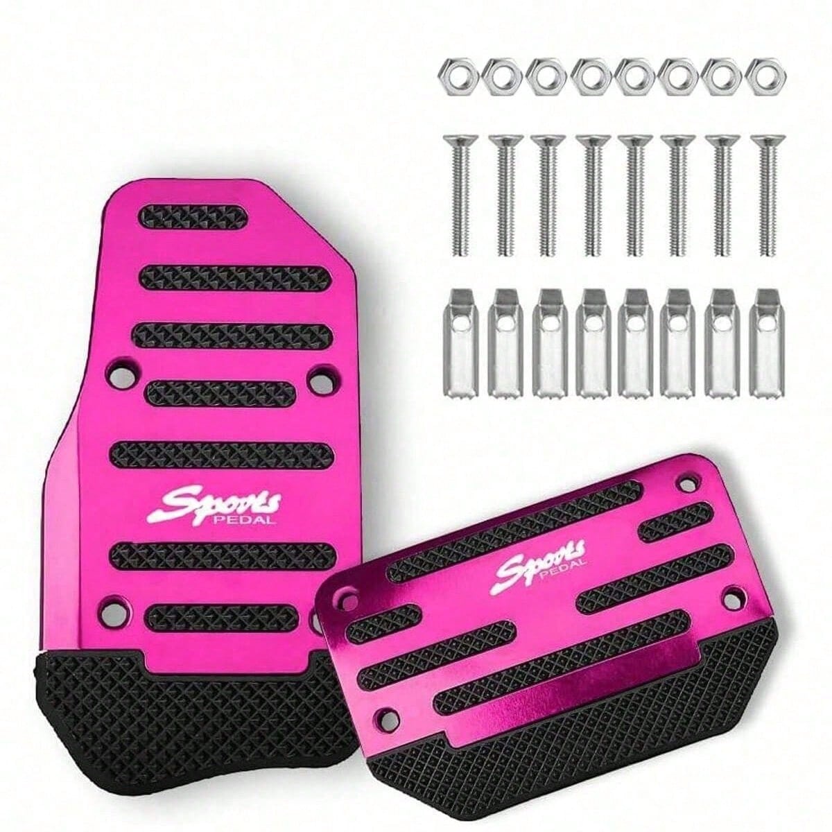 2 Sets Non-Slip Car Pedal Set- Alloy Brake, Accelerator, Clutch Pedals- Suitable For Sedan, SUV, ATV- Automatic Transmission Replacement Kit, Non-Slip Rubber Foot Pads, Durable Foot Pedals|Ergonomi