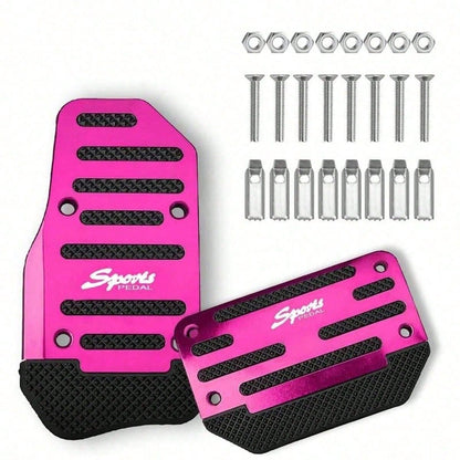 2 Sets Non-Slip Car Pedal Set- Alloy Brake, Accelerator, Clutch Pedals- Suitable For Sedan, SUV, ATV- Automatic Transmission Replacement Kit, Non-Slip Rubber Foot Pads, Durable Foot Pedals|Ergonomi