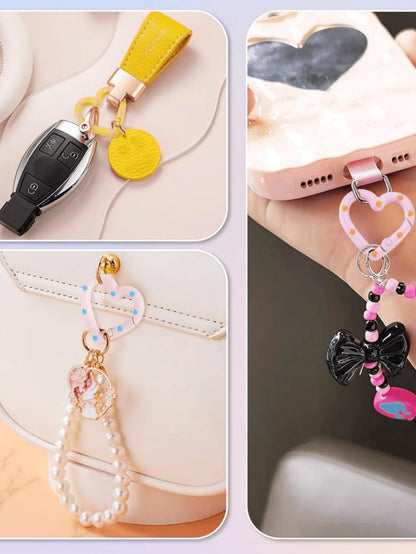 20/10pcs Random Color Cartoon Heart Adjustable Ring Buckles, Suitable For Jewelry, Clothing, Holiday DIY, Keychain Accessories, Cat Paw Painted